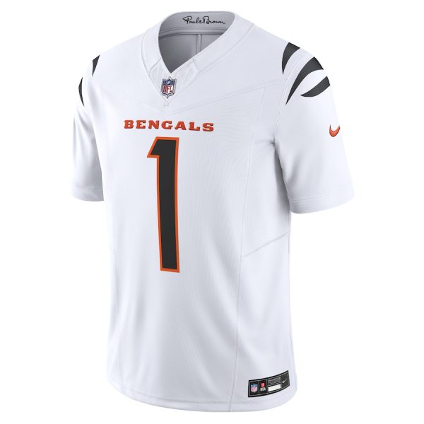 Men's Cincinnati Bengals Ja'Marr Chase Nike White Vapor F.U.S.E. Limited Jersey - GNE DROP245