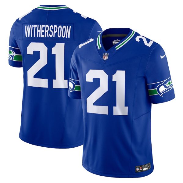 Men's Seattle Seahawks Devon Witherspoon Nike Royal Alternate Vapor F.U.S.E. Limited Jersey - GNE DROP249