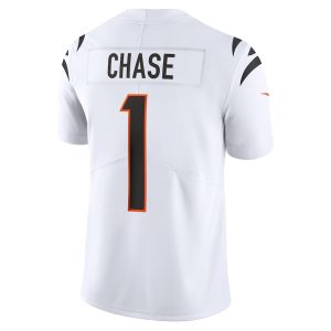 Men's Cincinnati Bengals Ja'Marr Chase Nike White Vapor Untouchable Limited Jersey - GNE DROP265