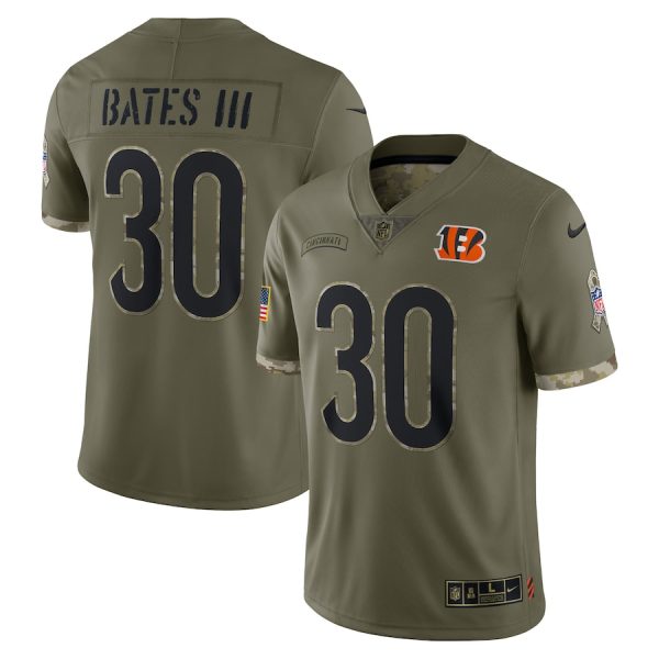 Men's Cincinnati Bengals Jessie Bates III Nike Olive Salute To Service Limited Jersey - GNE DROP267