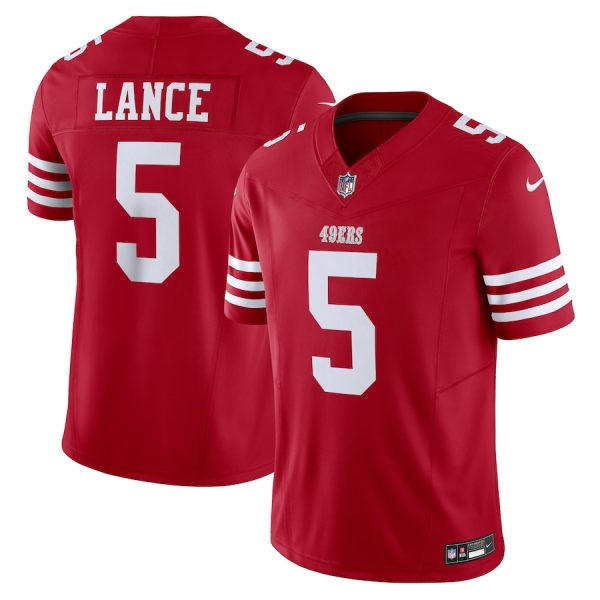 Men's San Francisco 49ers Trey Lance Nike Scarlet Vapor F.U.S.E. Limited Jersey - GNE DROP293