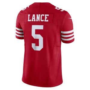 Men's San Francisco 49ers Trey Lance Nike Scarlet Vapor F.U.S.E. Limited Jersey - GNE DROP293