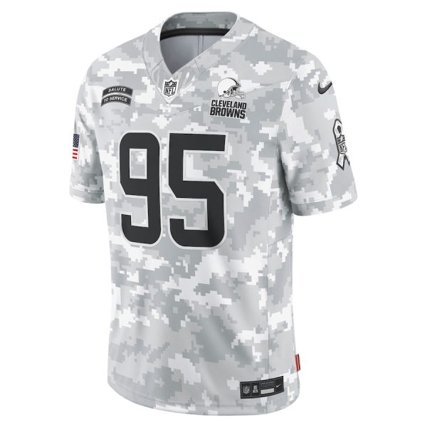 Men's Cleveland Browns Myles Garrett Nike Arctic Camo 2024 Salute to Service Limited Jersey - GNE DROP294