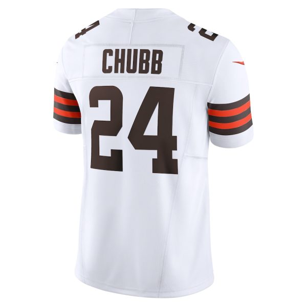 Men's Cleveland Browns Nick Chubb Nike White Vapor F.U.S.E. Limited Jersey - GNE DROP302