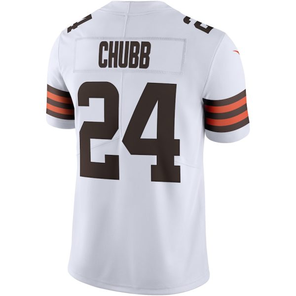 Men's Cleveland Browns Nick Chubb Nike White Vapor Limited Jersey - GNE DROP309