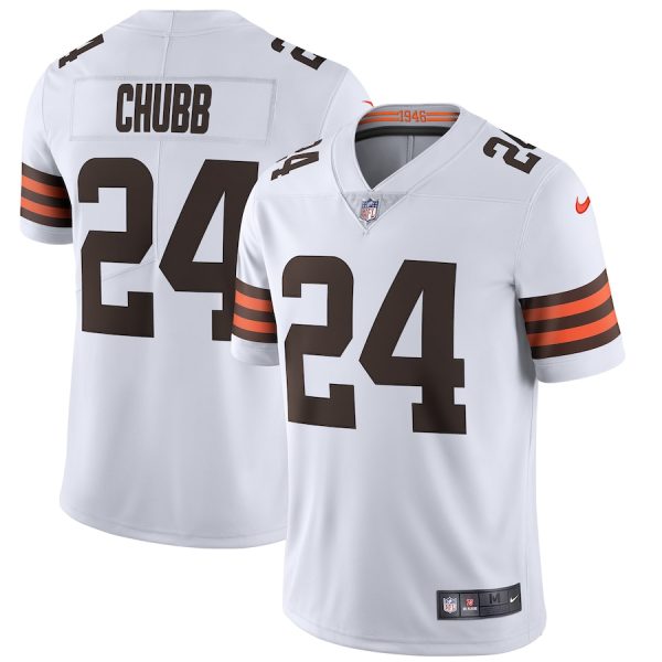 Men's Cleveland Browns Nick Chubb Nike White Vapor Limited Jersey - GNE DROP309