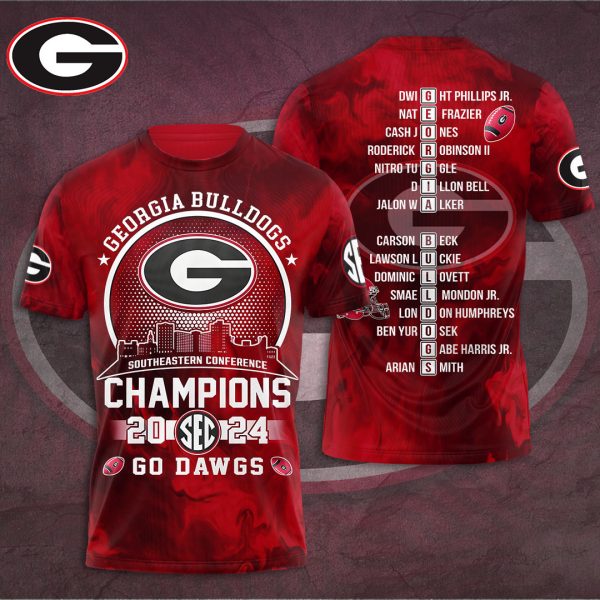 Georgia Bulldogs Football 3D Apparel - TANTN 9863