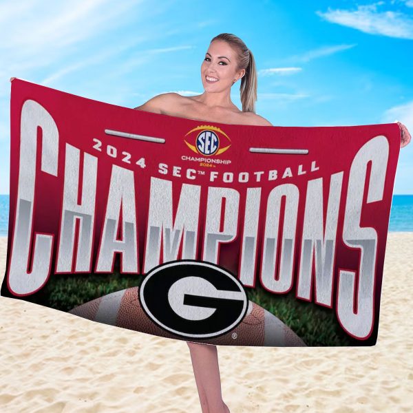 Georgia Bulldogs Football Rectangle Beach Towel - MAITM 9123