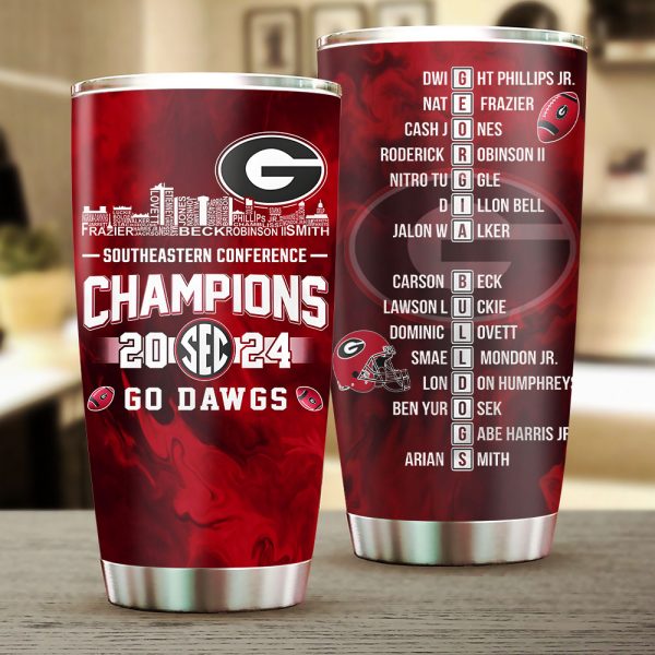 Georgia Bulldogs Football Tumbler Cup - TANTN 9860