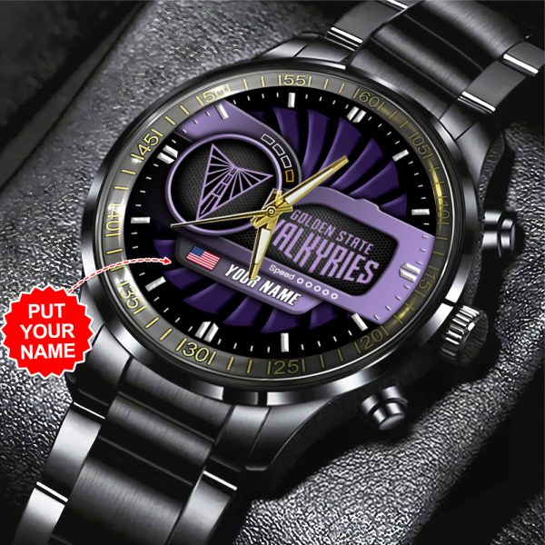 Personalized Golden State Valkyries Black Stainless Steel Watch - TANTN 9794