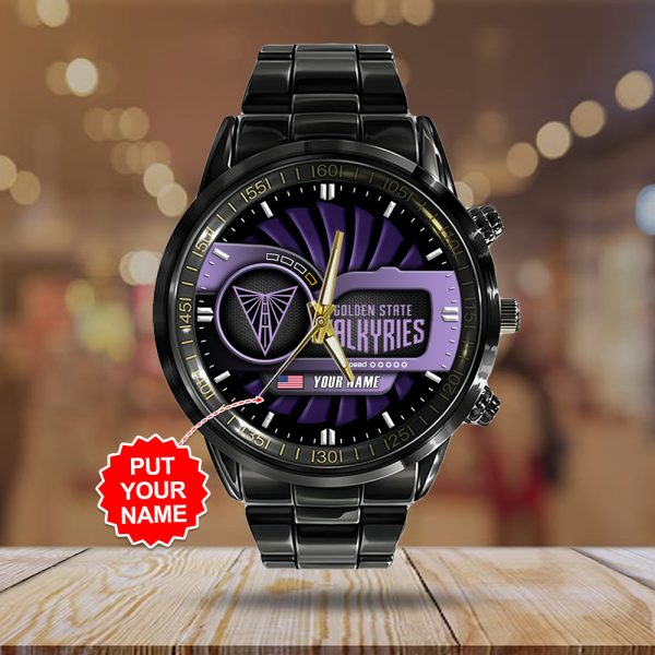 Personalized Golden State Valkyries Black Stainless Steel Watch - TANTN 9794