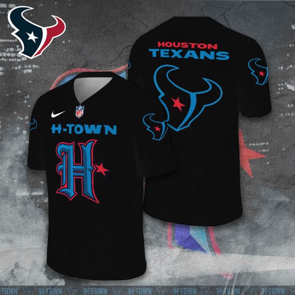 Houston Texans 3D Football Jersey w. Collar Logo - TANTN 10018