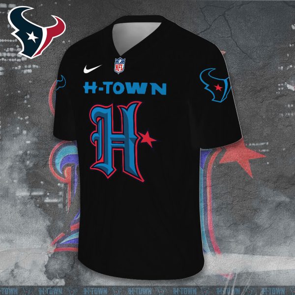 Houston Texans 3D Football Jersey w. Collar Logo - TANTN 10018