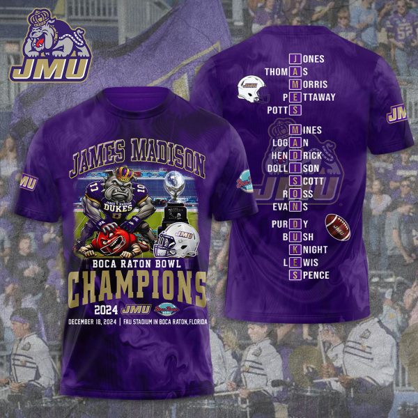 James Madison Dukes Football 3D Apparel - TANTN 10059