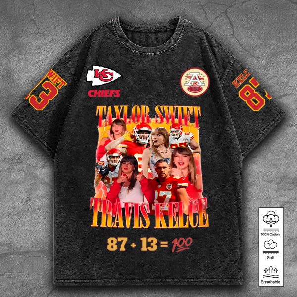 Kansas City Chiefs 2D Acid Washed Cotton Shirt - TANTN 10196