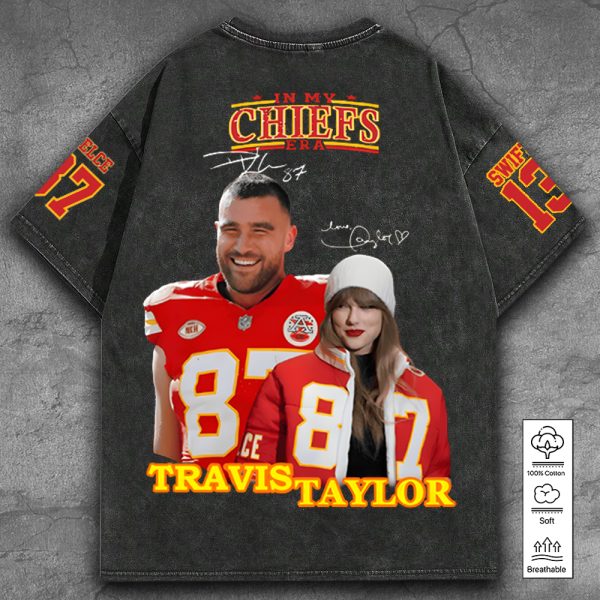 Kansas City Chiefs 2D Acid Washed Cotton Shirt - TANTN 10196