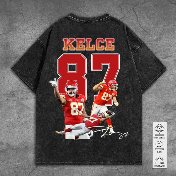 Kansas City Chiefs 2D Acid Washed Cotton Shirt - TANTN 10197