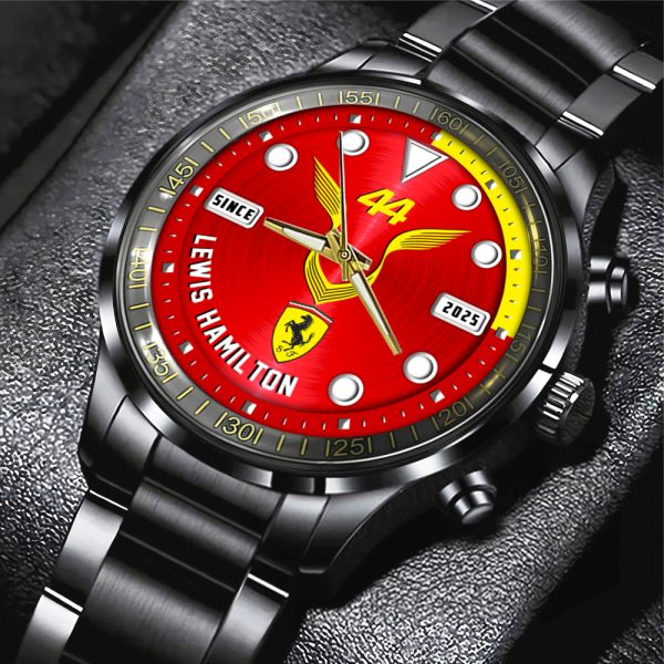 Scuderia Ferrari x Lewis Hamilton Black Stainless Steel Watch - MAITM 9359