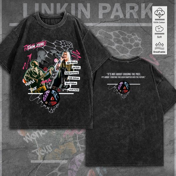 Linkin Park 2D Acid Washed Cotton Shirt - GNE 2377