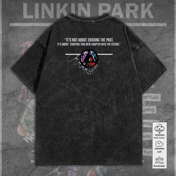 Linkin Park 2D Acid Washed Cotton Shirt - GNE 2377