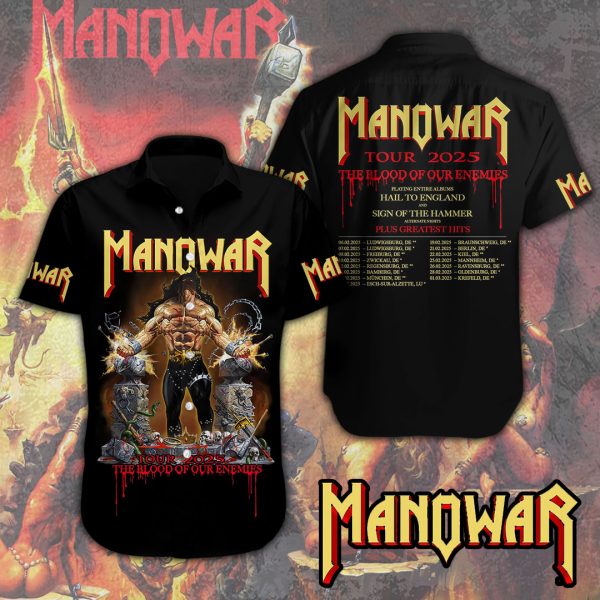 Manowar Band Short Sleeve Dress Shirt – MAITM 9232