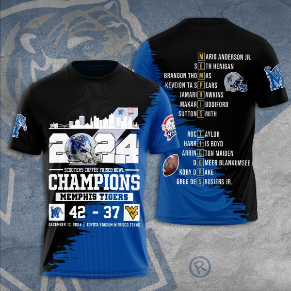 Memphis Tigers Football 3D Apparel - TANTN 10086