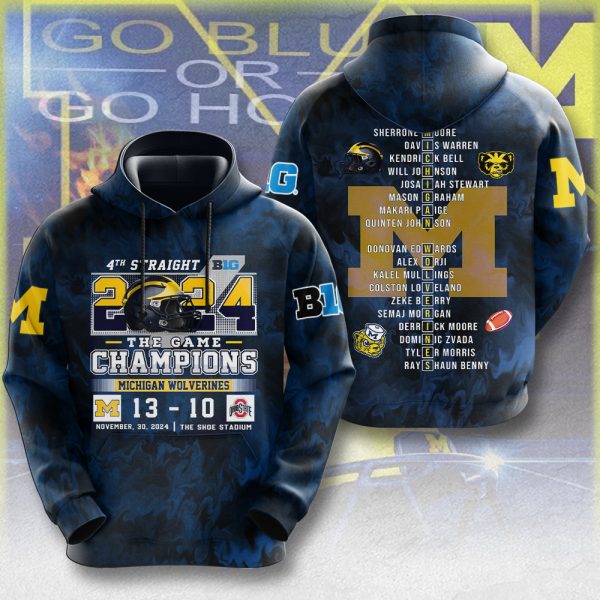 Michigan Wolverines Football 3D Apparel - MAITM 9044