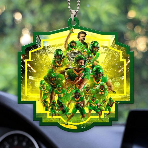 Oregon Ducks Football Custom Shape 2-sided Acrylic Car Ornament - HOATT 7512