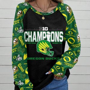 Oregon Ducks Football Round Neck Raglan Sleeve Sweatshirt – HOATT 7760