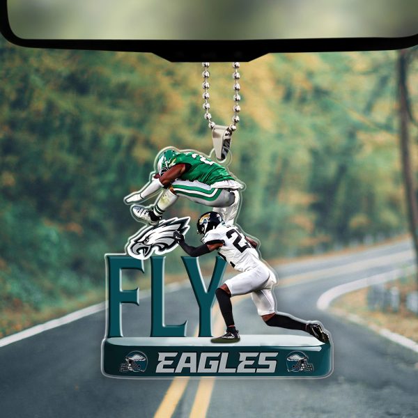 Philadelphia Eagles Custom Shape Clear 1-sided Car Ornament - MAITM 9392