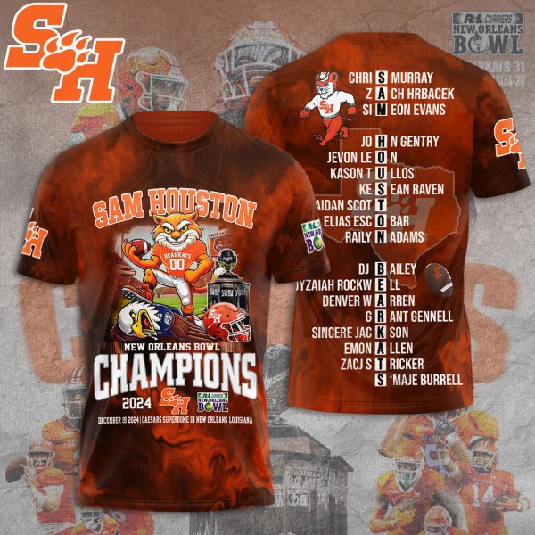 Sam Houston Bearkats Football 3D Apparel - TANTN 10081