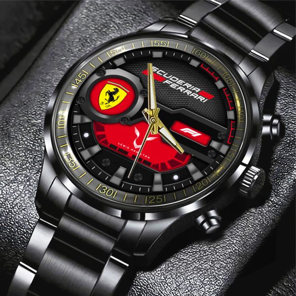 Scuderia Ferrari x Lewis Hamilton Black Stainless Steel Watch - TANTN 10150