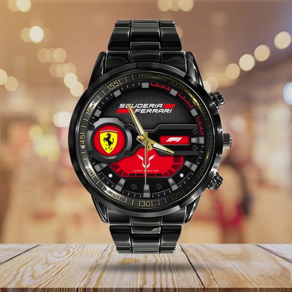 Scuderia Ferrari x Lewis Hamilton Black Stainless Steel Watch - TANTN 10150