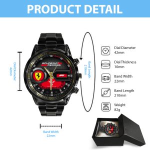 Scuderia Ferrari x Lewis Hamilton Black Stainless Steel Watch - TANTN 10150