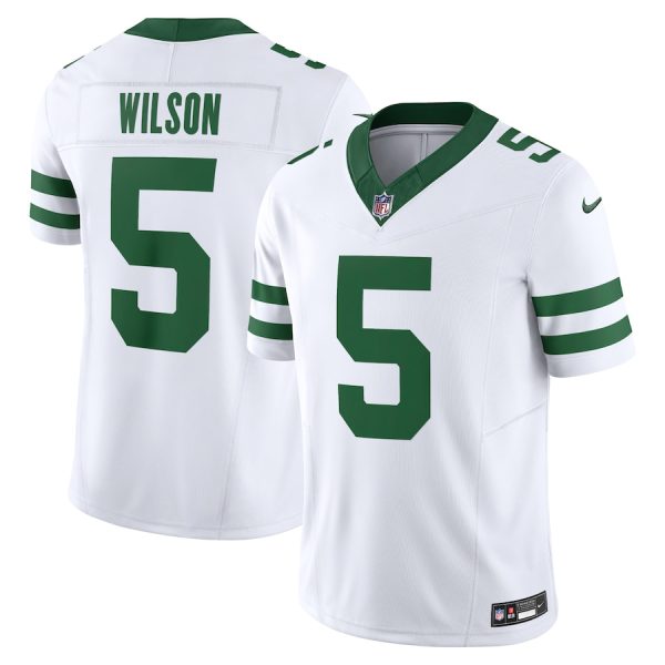 Men's New York Jets Garrett Wilson Nike Legacy White Vapor F.U.S.E. Limited Jersey - GNE DROP417