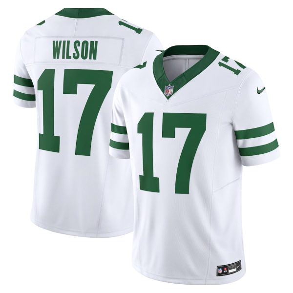 Men's New York Jets Garrett Wilson Nike Legacy White Vapor F.U.S.E. Limited Jersey - GNE DROP426