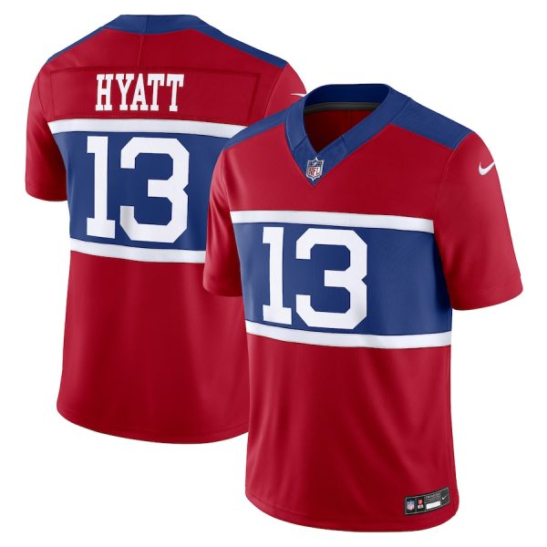 Men's New York Giants Jalin Hyatt Nike Century Red Alternate Vapor F.U.S.E. Limited Jersey - GNE DROP573