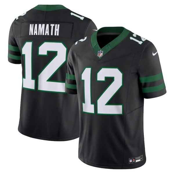 Men's New York Jets Joe Namath Nike Legacy Black Alternate Vapor F.U.S.E. Limited Jersey - GNE DROP423