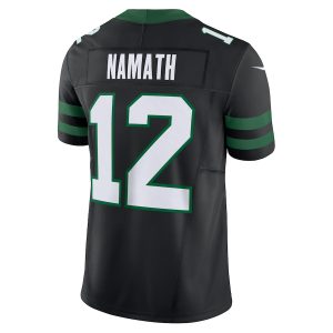 Men's New York Jets Joe Namath Nike Legacy Black Alternate Vapor F.U.S.E. Limited Jersey - GNE DROP423