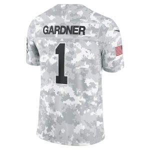 Men's New York Jets Sauce Gardner Nike Arctic Camo 2024 Salute to Service Limited Jersey - GNE DROP412