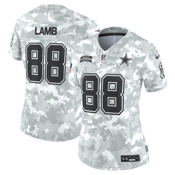 Women's Dallas Cowboys CeeDee Lamb Nike Arctic Camo 2024 Salute to Service Limited Jersey - GNE DROP067