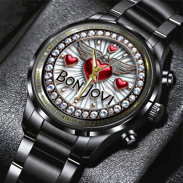 Bon Jovi Black Stainless Steel Watch - ANHNV 5813