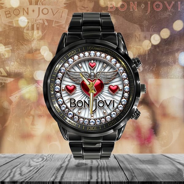 Bon Jovi Black Stainless Steel Watch - ANHNV 5813