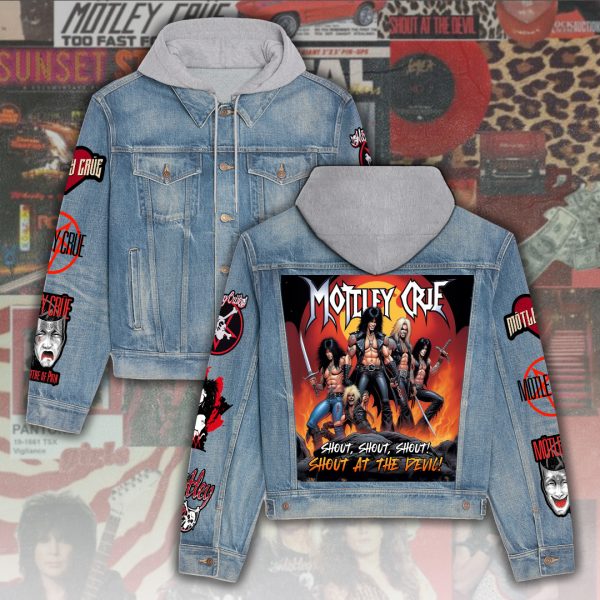 Mötley Crüe Women's Denim Hood Jacket - ANHNV 5845