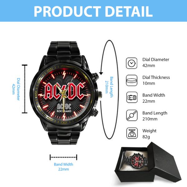 AC/DC Black Stainless Steel Watch - ANHNV 5862