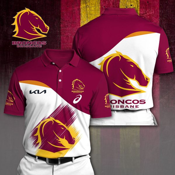 Brisbane Broncos 3D Polo Shirt - VANDH 4211