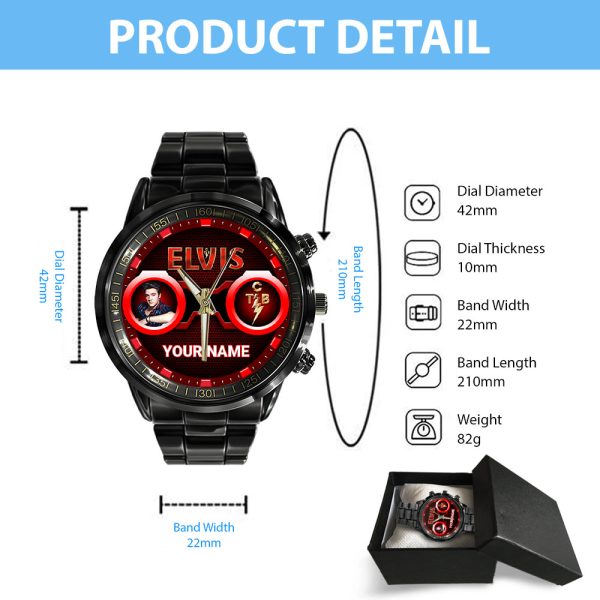 Personalized EP Music Black Stainless Steel Watch - HOATT 7850