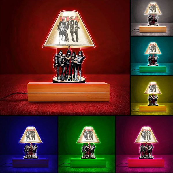 Kiss Band Led Light with Wooden Base (7 Colors) - HOATT 8015