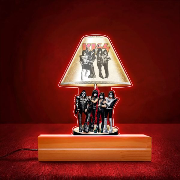 Kiss Band Led Light with Wooden Base (7 Colors) - HOATT 8015