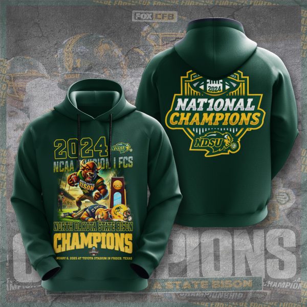 North Dakota State Bison Football 3D Apparel - TANTN 10389